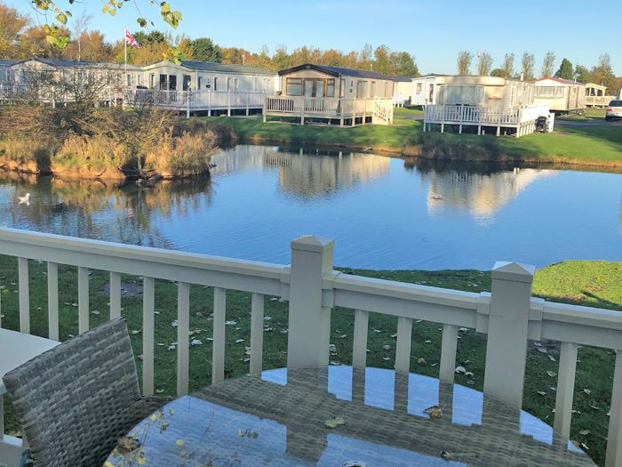 Stunning lakefront lodge for hire at Haven's Thorpe Park in Cleethorpes