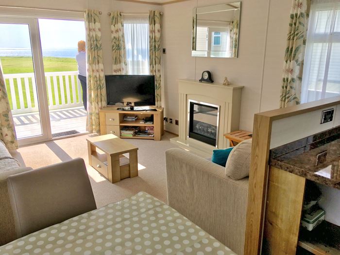 Private static caravan for hire on Hoburne Naish Park in Hampshire