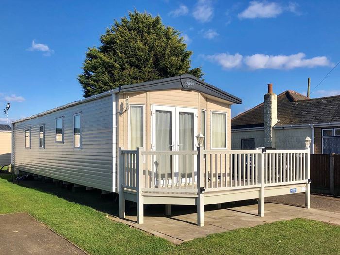 Caravan with veranda on Coastfields Holiday Village