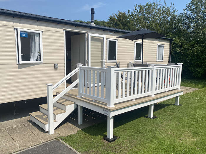 Pet friendly, three bedroom caravan for hire at Whitecliff Bay Holiday